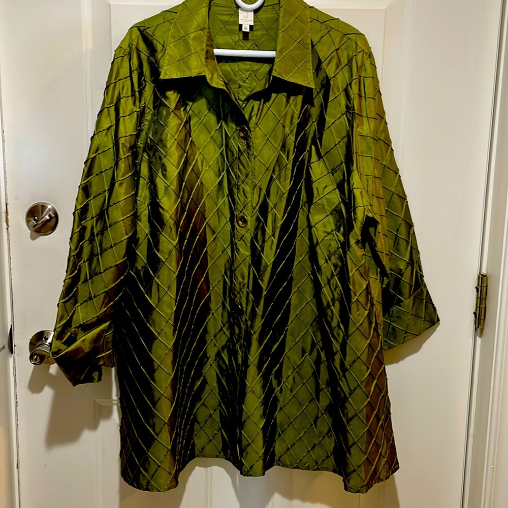 Jones New York Dressy Taffeta like Shirt Jacket 3X